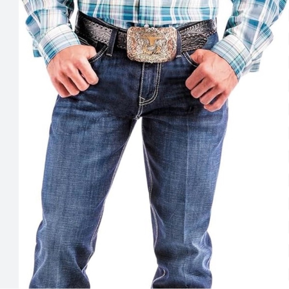 Men's Classic Dark Blue Denim Jeans